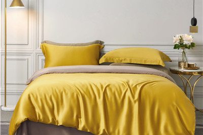 Double plain colors design bamboo bed sheet set (12)