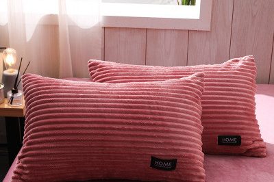 Velvet crystal coral double sided bed sheet set for sale (3)