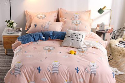 Wholesale cotton cute boy queen bed sheet 4 pcs set (3)